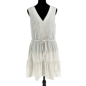 Vineyard Vines Harbor Women’s Drawstring Waist Sleeveless V-Neck Seersucker Mini